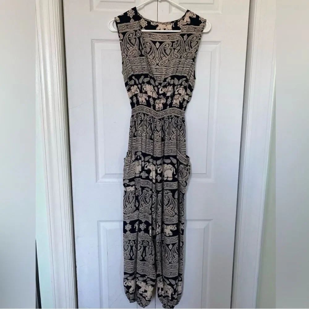 Elephant & Indian Patterned Jumpsuit - Picture 1 of 6